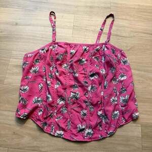 Torrid Challis Corset Crop Top Size 3 Pink Floral Cami